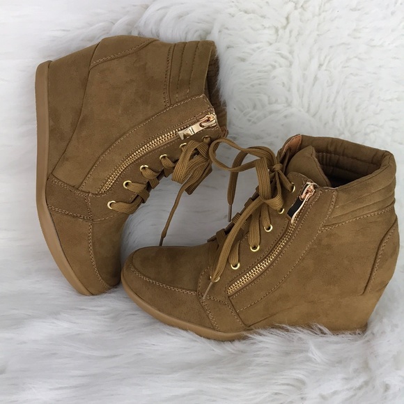 Lace Up Wedge Sneakers - Picture 7 of 7